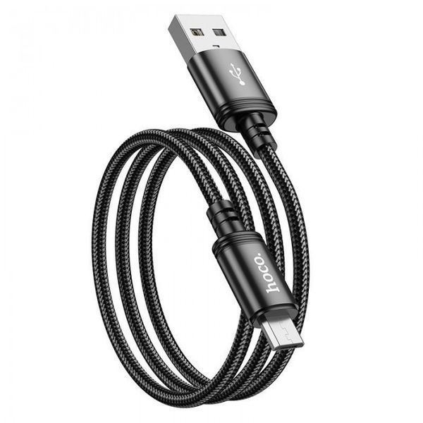 Кабель Micro USB HOCO X89 Wind 1 метра 2.4A Чорний 50133 фото