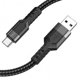 Кабель для заряджання телефонів USB &mdash; Type-C HOCO U110 Extra Durability 2.4A Чорний 50309 фото