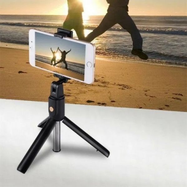 Селфі палиця штатив тринога для телефона Bluetooth з пультом Selfie Stick K07 Чорний 47755 фото