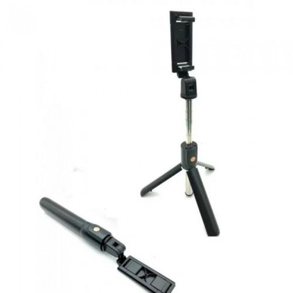 Селфі палиця штатив тринога для телефона Bluetooth з пультом Selfie Stick K07 Чорний 47755 фото