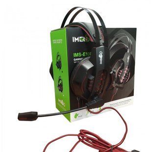 Ігрові дротові навушники IMENSO IMS-E1007 RGB USB+3.5 Червоні 53097 фото