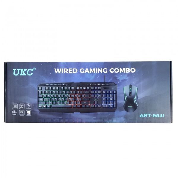 Комплект клавіатури та миші з RGB-підсвіткою UKC 9541 від USB 52696 фото