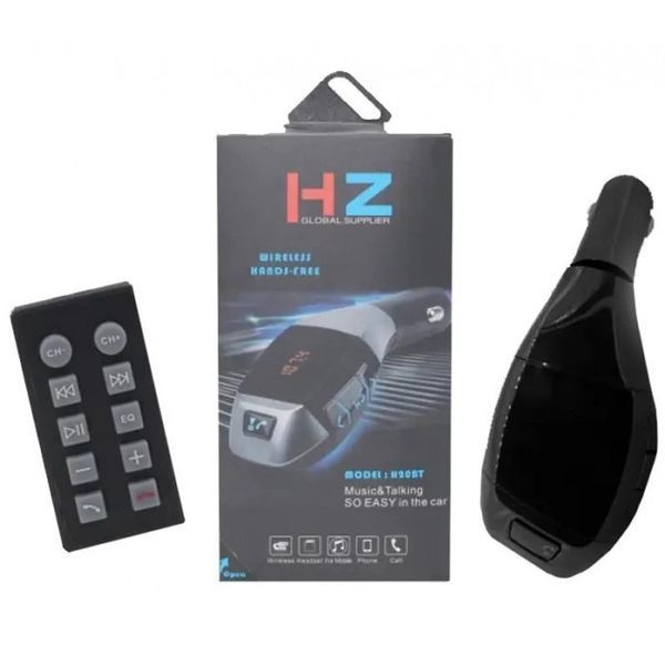 Автомобільний FM трансмітер модулятор H20 Bluetooth MP3 Чорний 52230 фото