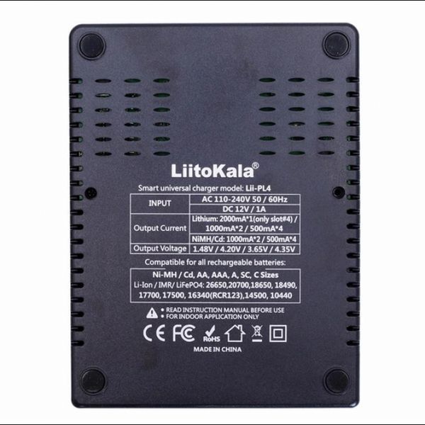 Зарядний пристрій LiitoKala Lii-PL4 для 4x акумуляторів АА/ААА/18650/26650/21700 51213 фото