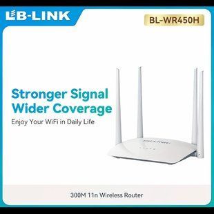 Роутер маршрутизатор LB-Link BL-WR450H 2.4GHz 300 Mbps 4*5dBi усиленные антенны 2LAN+1WAN 53156 фото