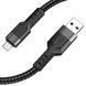 Кабель для заряджання телефонів USB &mdash; Micro USB HOCO U110 Extra Durability 2.4A Чорний 49840 фото 2
