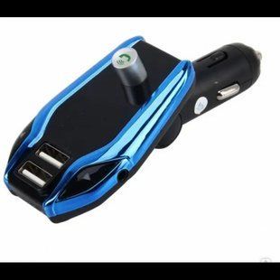 FM-модулятор X8 Plus Bluetooth 2 USB AUX трансмітер Синій 50683 фото