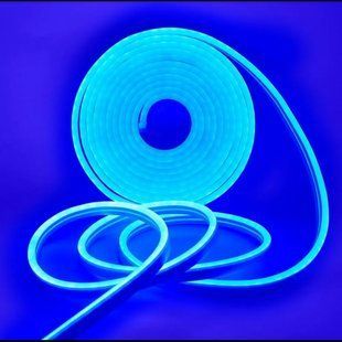 Світлодіодна неонова стрічка NEON 220В JL 2835-120 G IP65 герметична 5 метрів Синя 49339 фото