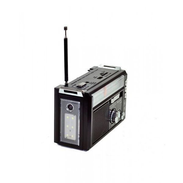 Радіоприймач колонка з радіо FM USB MicroSD і ліхтариком Golon RX-382 на акумуляторі Чорний 50147 фото