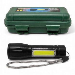 Ліхтарик світлодіодний (акумулятор, USB, пластиковий корпус, в коробці) 270007 фото