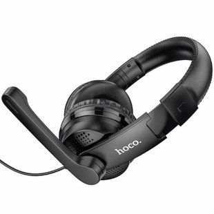 Навушники ігрові з мікрофоном HOCO W103 Magic tour AUX/USB дротові, з наголов'ям Чорні 53564 фото