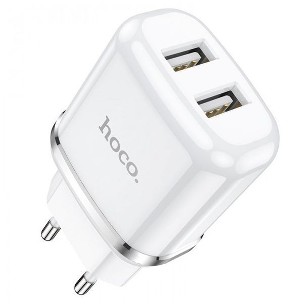 Мережевий зарядний пристрій Hoco N4 Aspiring 2 USB 2.4 A micro-USB Білий 51078 фото
