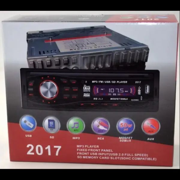 Автомагнітола 2017 MP3+FM+USB+SD+AUX 4x50W 1Din магнітолу з пультом 50152 фото